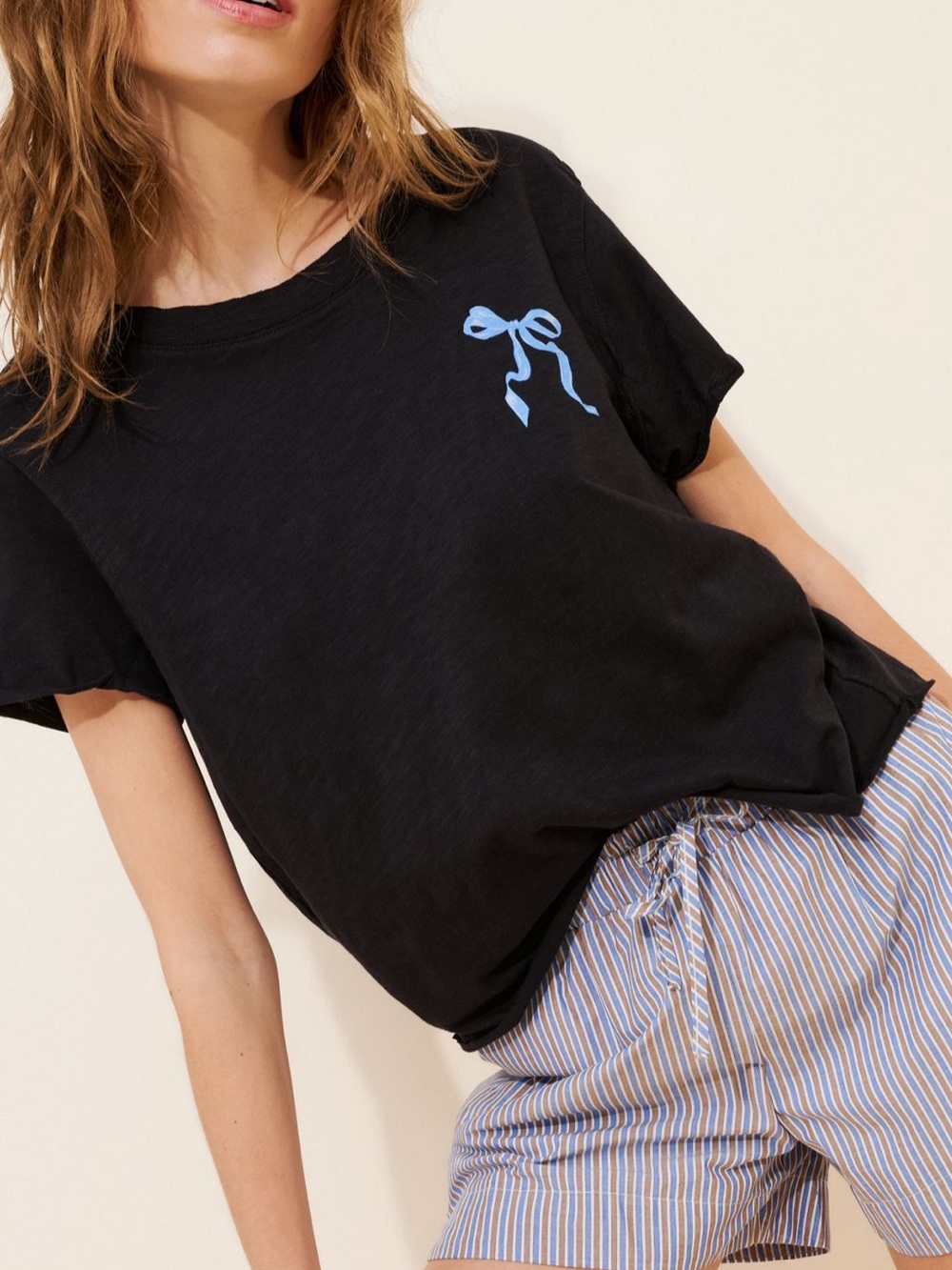 NWT Anthropologie  Maeve Notes to Self Short-Sleeve Top in Black - Picture 6 of 7